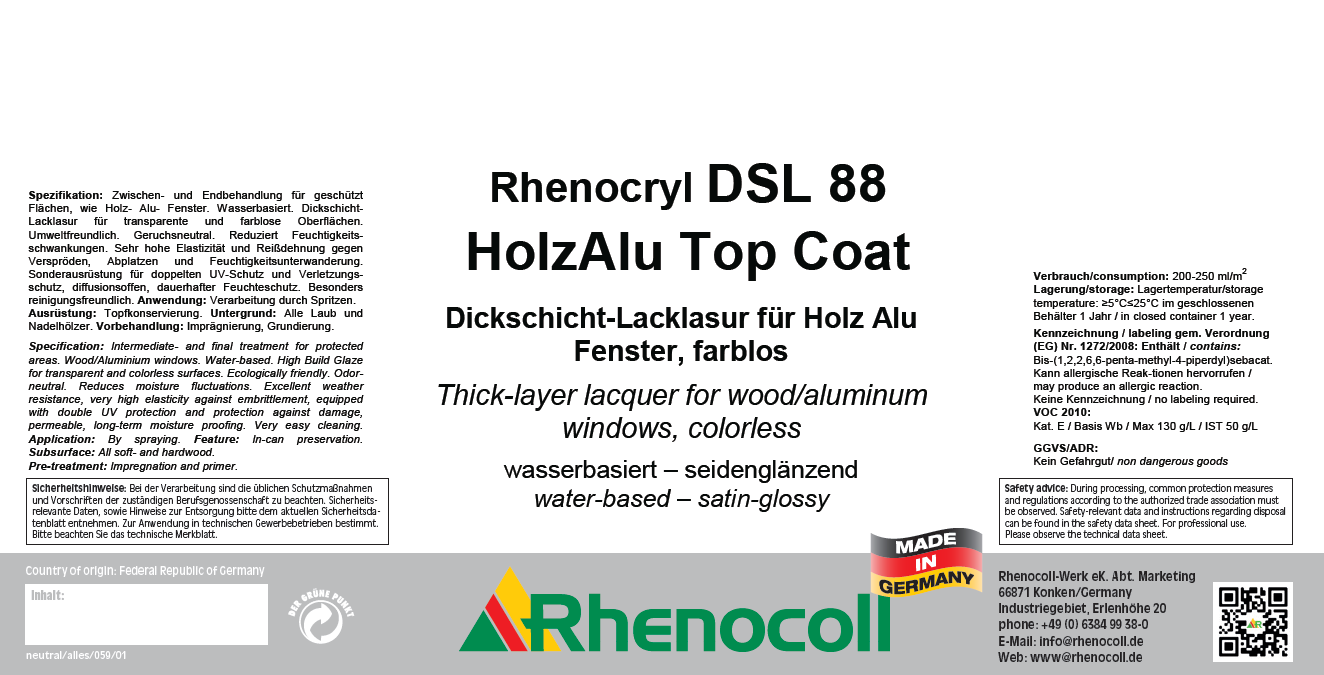 Rhenocryl DSL 88 HolzAlu Top Coat